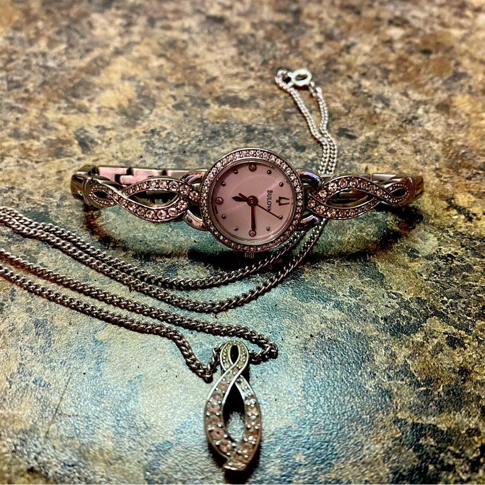 Bulova watch and necklace set. Goes with everything!